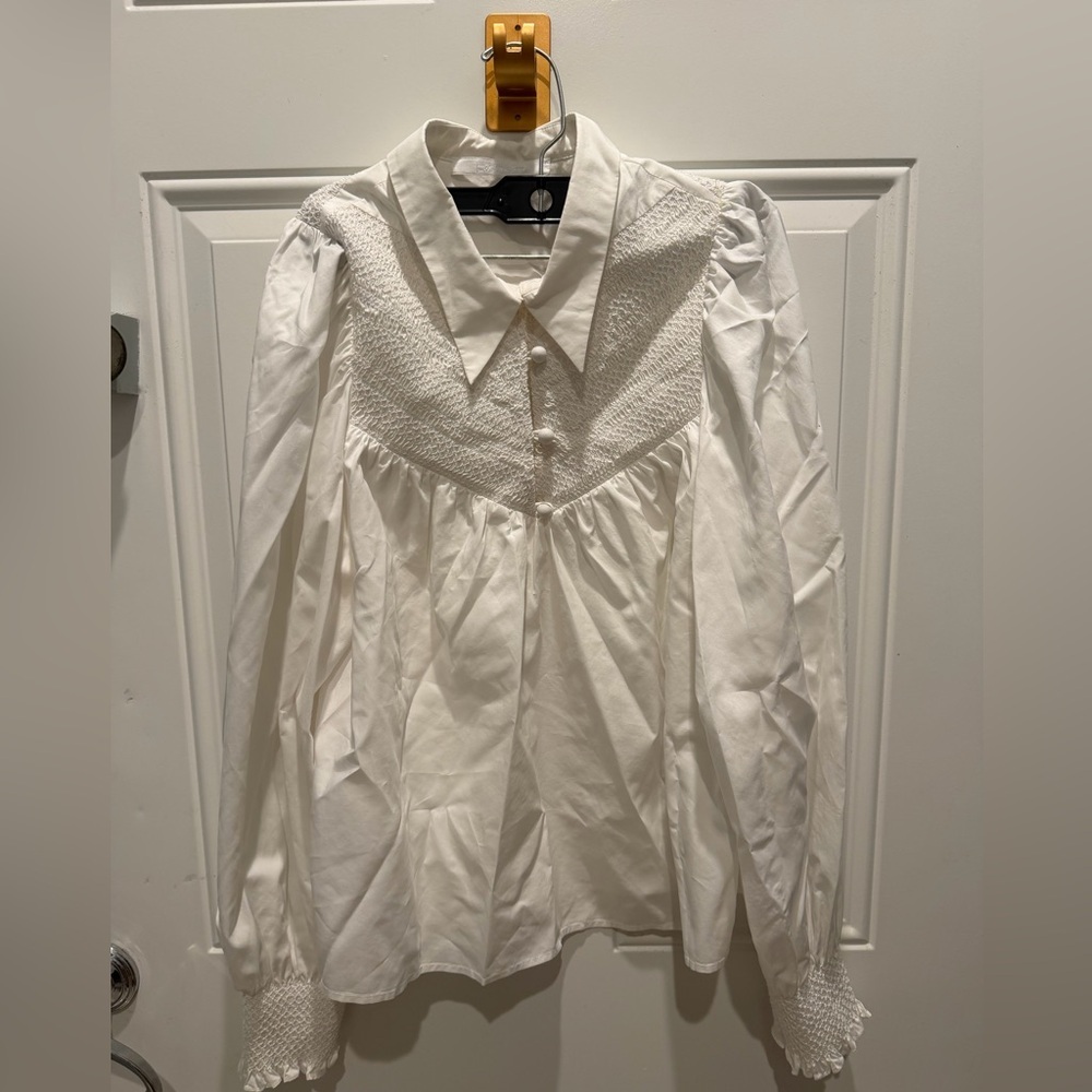 love binetti emma white shirt sz L - Picture 2 of 7